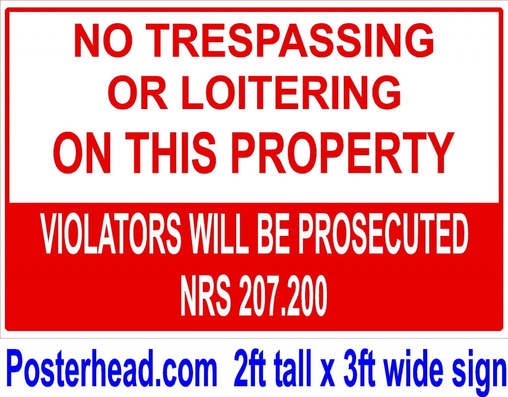 Las Vegas no trespassing or no dumping signs 