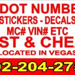 DOT number vinyl stickers