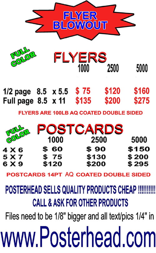 Flyers Postcards